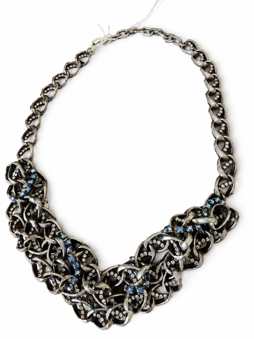 Janis Savitt Silver Necklace with Blue Stones - Brand New